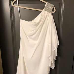White One-Shoulder Cocktail Dress